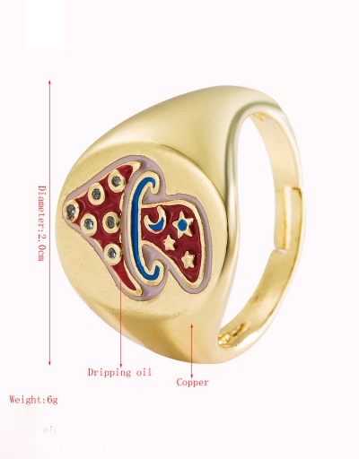 Replica Hip Hop Colourful Drop Oil Geometry Ring For Unisex #794447 $7.83 USD for Wholesale