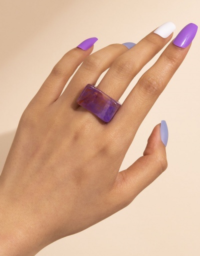 Replica Fashion Candy Color Square Women Rings #794451 $5.10 USD for Wholesale