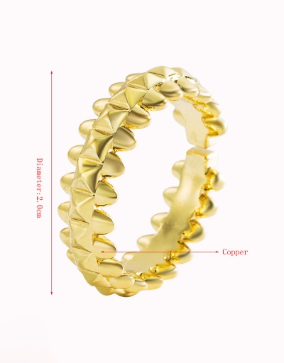 Replica Pure Copper Simple Leaf Rhinestone Gear Rings #794453 $6.85 USD for Wholesale