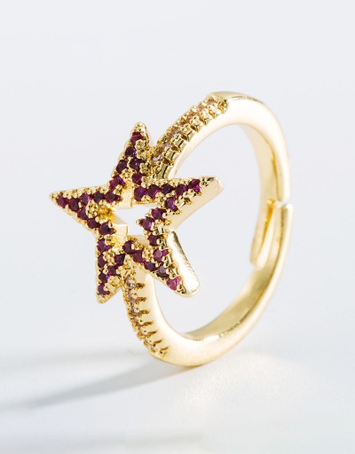 Replica Sell Well Colorful Rhinestone Heart Star Eye Rings #794455 $7.40 USD for Wholesale