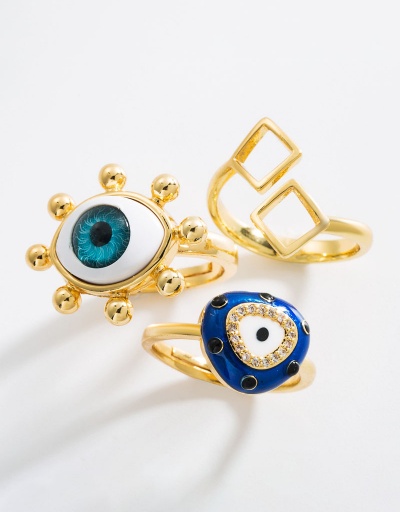 Hyperbolic Demon Eye Geometry Golden Rings #794456 $6.89 USD, Wholesale Fashion Ring