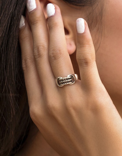 Fashion Twist Silvery Simple Ring For Women #794461 $4.65 USD, Wholesale Fashion Ring