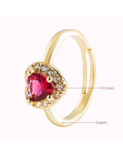 Replica Fashion Heart Zircon Rings For Women  #794467 $7.72 USD for Wholesale