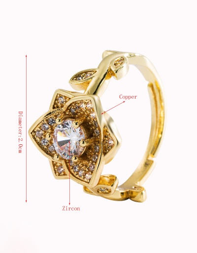 Replica Geometry Heart Flower Shape Zircon Ring #794470 $8.96 USD for Wholesale