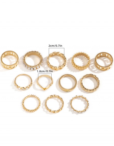 Replica Simple Hollow Out Rhinestone Rings Set  #794474 $8.12 USD for Wholesale