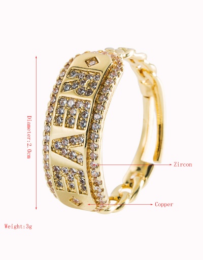 Replica Particular Zircon Letter Eye Rhinestone Ring #794476 $7.83 USD for Wholesale