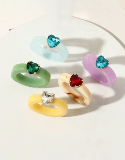 Lovely Resin Rhinestone Heart Shape Women Ring #794480 $6.59 USD, Wholesale Fashion Ring