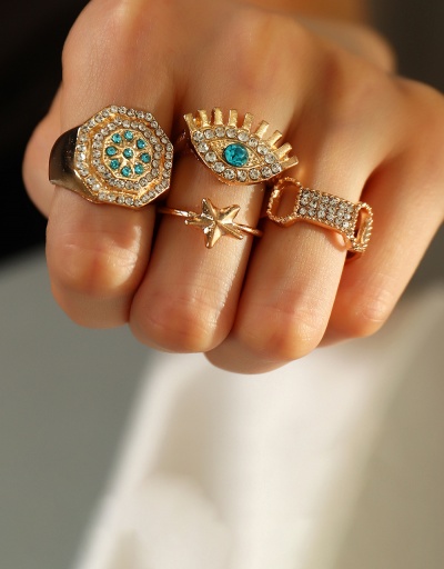 Fashion Eye Star Design Rhinestone Rings Set  #794490 $8.53 USD, Wholesale Fashion Ring