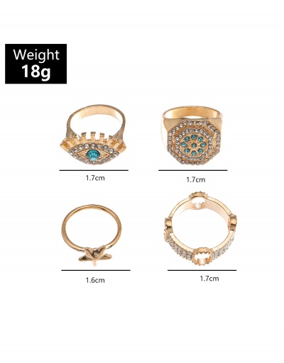 Replica Fashion Eye Star Design Rhinestone Rings Set  #794490 $8.53 USD for Wholesale