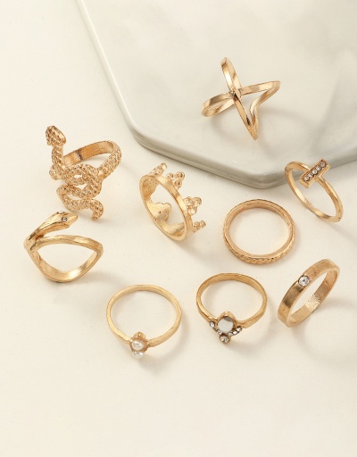 Replica Alloy Material Snake Shape Women Rings Set #794491 $7.83 USD for Wholesale