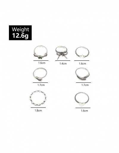 Replica Vintage Geometry Ring 7 Pieces Sets #794492 $7.25 USD for Wholesale