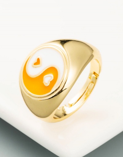 Replica Copper Simple Contrast Color Rings For Women  #794495 $8.78 USD for Wholesale