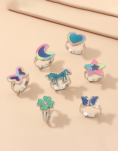 Cute Unicorn Butterfly Heart Pattern Temperature Ring #794497 $6.89 USD, Wholesale Fashion Ring