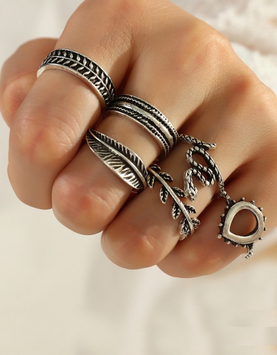 Vintage Leaf Snake Heart Ring Sets For Women #794500 $7.81 USD, Wholesale Fashion Ring