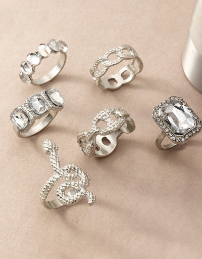 Replica Chic Rhinestone Snake Geometric Ring Sets For Women #794501 $8.78 USD for Wholesale