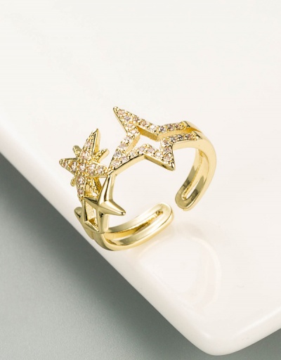 Replica Fashion Zircon Hollow Out Star Ring For Unisex #794502 $7.25 USD for Wholesale