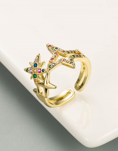 Replica Fashion Zircon Hollow Out Star Ring For Unisex #794502 $7.25 USD for Wholesale