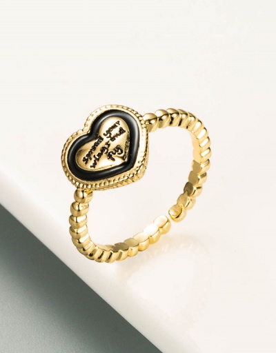 Replica Simple Design Heart Letter Ring For Lovers #794503 $7.73 USD for Wholesale