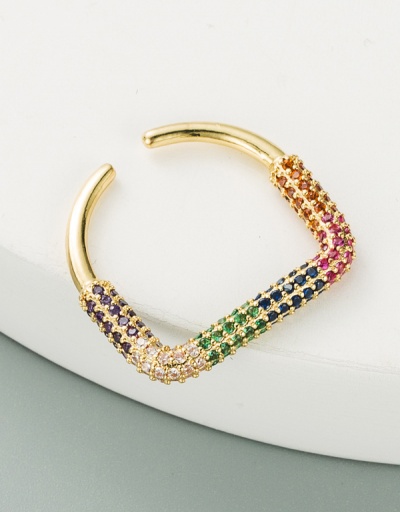 Chic Geometric Zircon Open Ring For Unisex #794504 $11.88 USD, Wholesale Fashion Ring