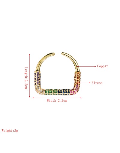 Replica Chic Geometric Zircon Open Ring For Unisex #794504 $11.88 USD for Wholesale