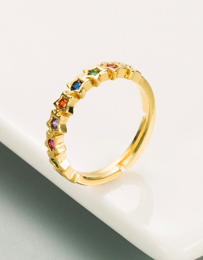 Replica Unisex Star Rhinestone Letter Hollow Out Ring #794508 $6.68 USD for Wholesale