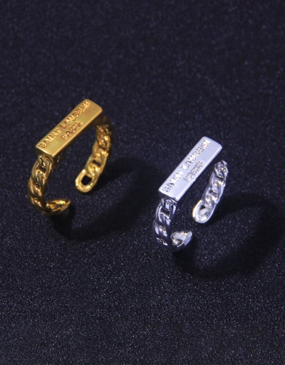 Street Geometric Carved Letter Open Ring For Women #794509 $9.10 USD, Wholesale Fashion Ring