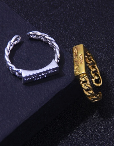 Replica Street Geometric Carved Letter Open Ring For Women #794509 $9.10 USD for Wholesale