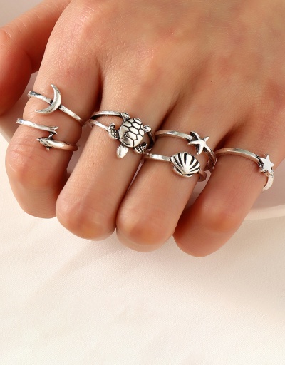 Vintage Shell Starfish Star Crescent Ring Sets #794510 $7.21 USD, Wholesale Fashion Ring