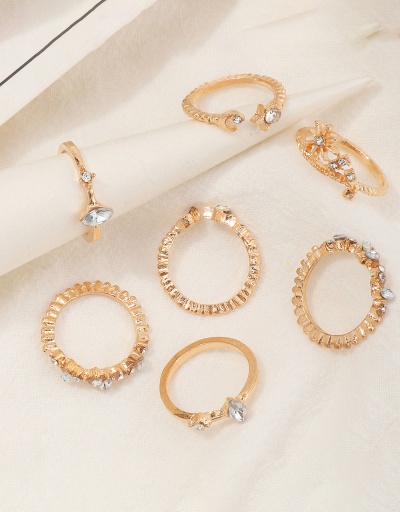 Replica Simple Fashion Geometric Rhinestone Star Crescent Ring Sets #794512 $7.12 USD for Wholesale