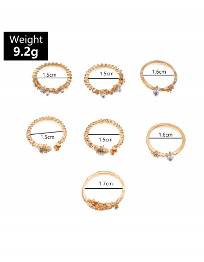 Replica Simple Fashion Geometric Rhinestone Star Crescent Ring Sets #794512 $7.12 USD for Wholesale