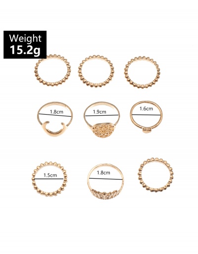 Replica Fashion Crescent Star Flower Solid Ring Sets #794513 $7.40 USD for Wholesale