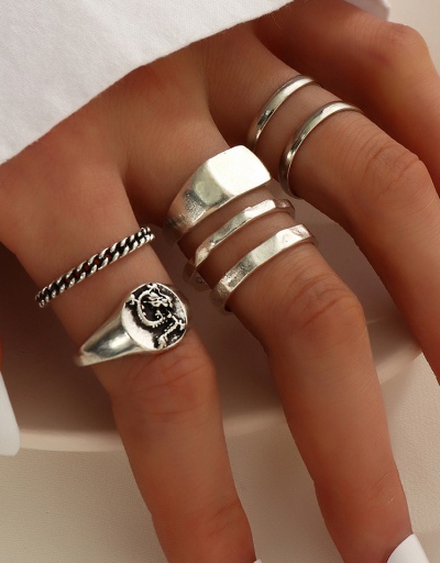 Hip Hop Street Animal 7 Ring Set For Women #794514 $6.94 USD, Wholesale Fashion Ring