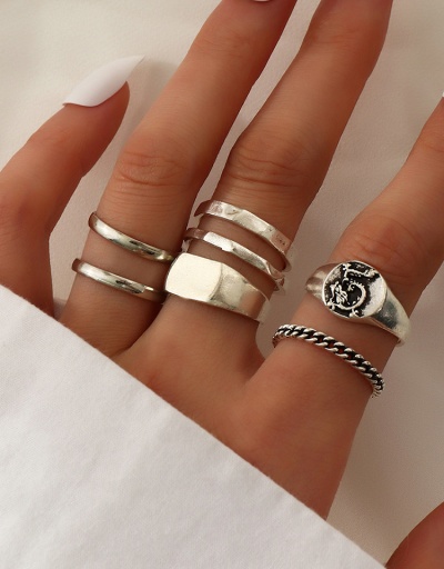 Replica Hip Hop Street Animal 7 Ring Set For Women #794514 $6.94 USD for Wholesale