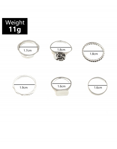 Replica Hip Hop Street Animal 7 Ring Set For Women #794514 $6.94 USD for Wholesale