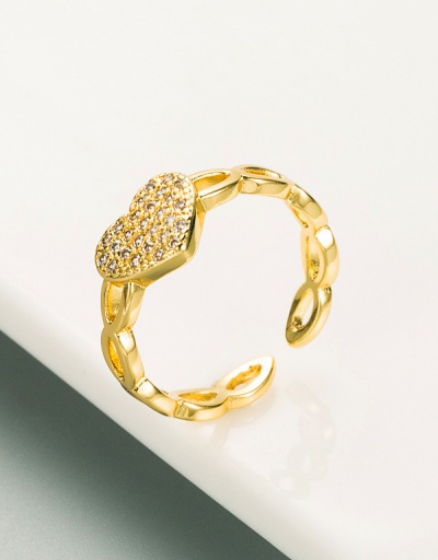 Replica Simple Unisex Heart Letter Zircon Open Ring #794516 $7.54 USD for Wholesale