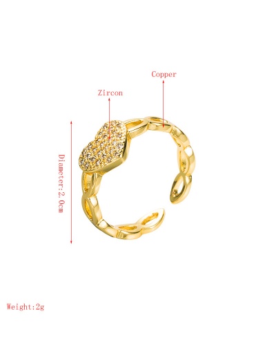 Replica Simple Unisex Heart Letter Zircon Open Ring #794516 $7.54 USD for Wholesale