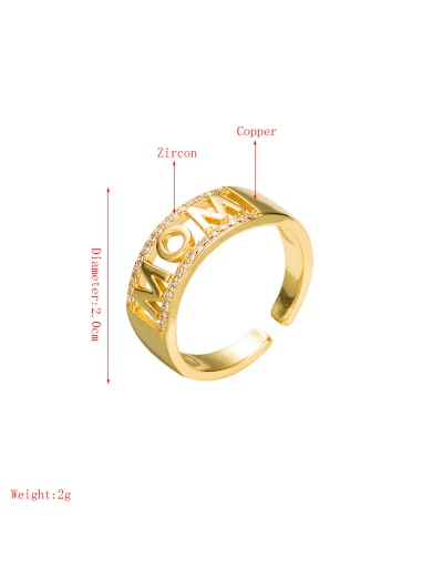 Replica Hollow Out Letter Heart Zircon Unisex Open Ring #794517 $7.25 USD for Wholesale