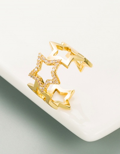 Replica Unisex Hollow Out Smile Star Open Ring #794518 $6.38 USD for Wholesale