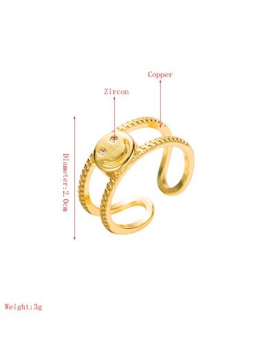 Replica Unisex Hollow Out Smile Star Open Ring #794518 $6.38 USD for Wholesale