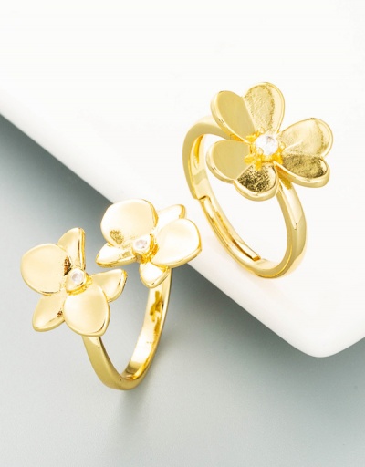 Trendy Butterfly Flower Zircon Ring For Unisex #794519 $6.94 USD, Wholesale Fashion Ring