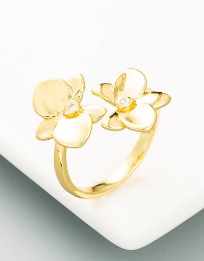 Replica Trendy Butterfly Flower Zircon Ring For Unisex #794519 $6.94 USD for Wholesale