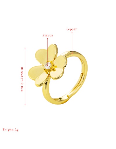 Replica Trendy Butterfly Flower Zircon Ring For Unisex #794519 $6.94 USD for Wholesale