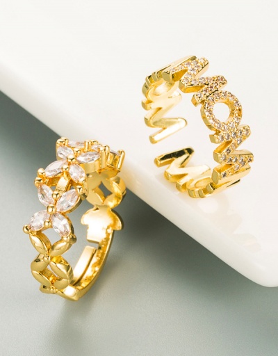 Euro Letter Flower Rhinestone Ring For Unisex #794523 $8.76 USD, Wholesale Fashion Ring