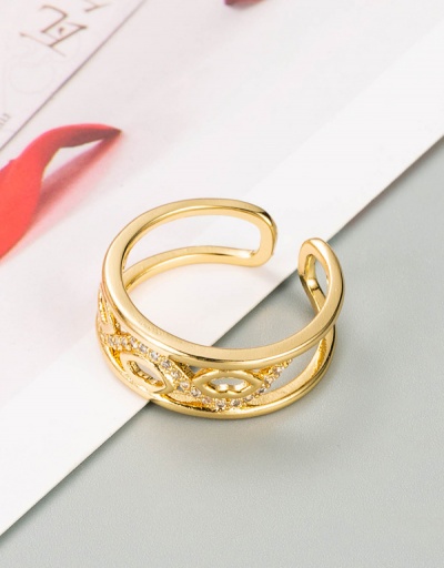 Replica Dripping Oil Geometry Copper Golden Ring #794524 $7.67 USD for Wholesale