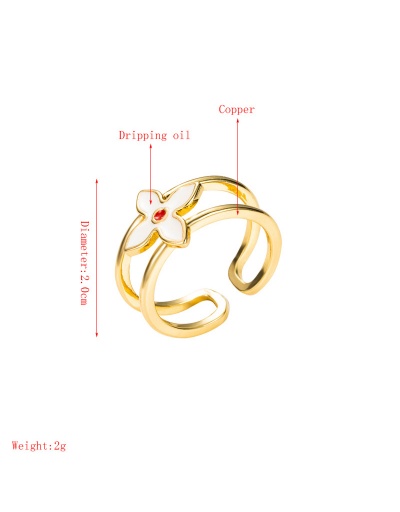 Replica Dripping Oil Geometry Copper Golden Ring #794524 $7.67 USD for Wholesale