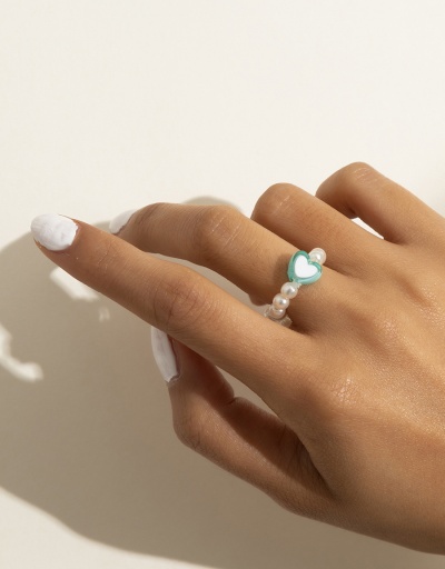 Replica Acrylic Heart Sweet Faux-Pearl Simple Rings #794525 $5.18 USD for Wholesale