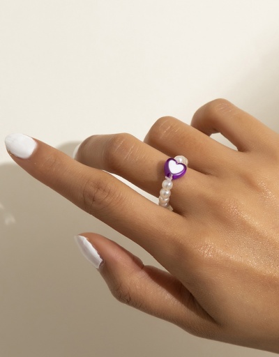 Replica Acrylic Heart Sweet Faux-Pearl Simple Rings #794525 $5.18 USD for Wholesale