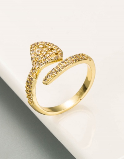 Replica Trendy Chic Golden Zircon Geometry Rings #794528 $8.60 USD for Wholesale