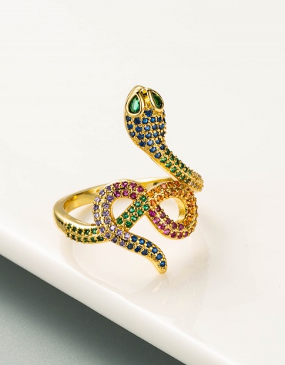 Colourful Zircon Punk Snake Shape Ring Accessories #794529 $12.69 USD, Wholesale Fashion Ring