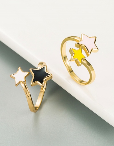 Personality Design Dripping Oil Star Simple Ring #794531 $7.40 USD, Wholesale Fashion Ring